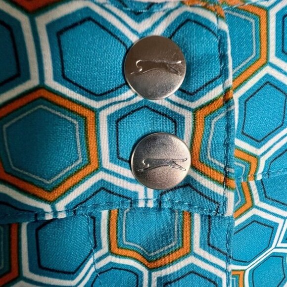 Slazenger Skort Aqua Retro Multicolor‎ Pattern Tennis Athletic Wear Size 14 - Picture 3 of 9